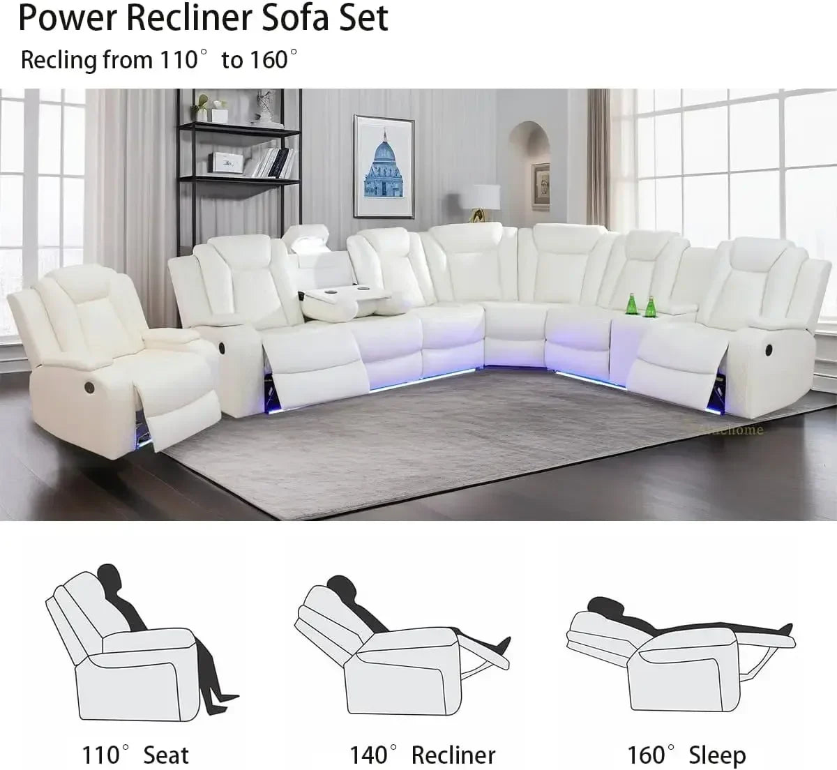 hot-sale products Best Seller Hot salesLiving Room Furniture Reclining Sectional Sofa, Living Room Power Recliner Adjustable Sof