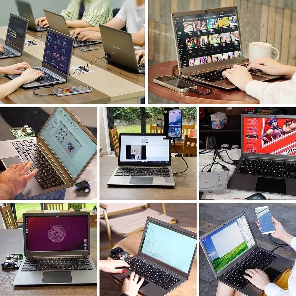 CrowView Note 14inch All-in-One Portable Monitor, Phone-to-Laptop Device SBCs/Mini PC/PC/Game Console - English Keyboard