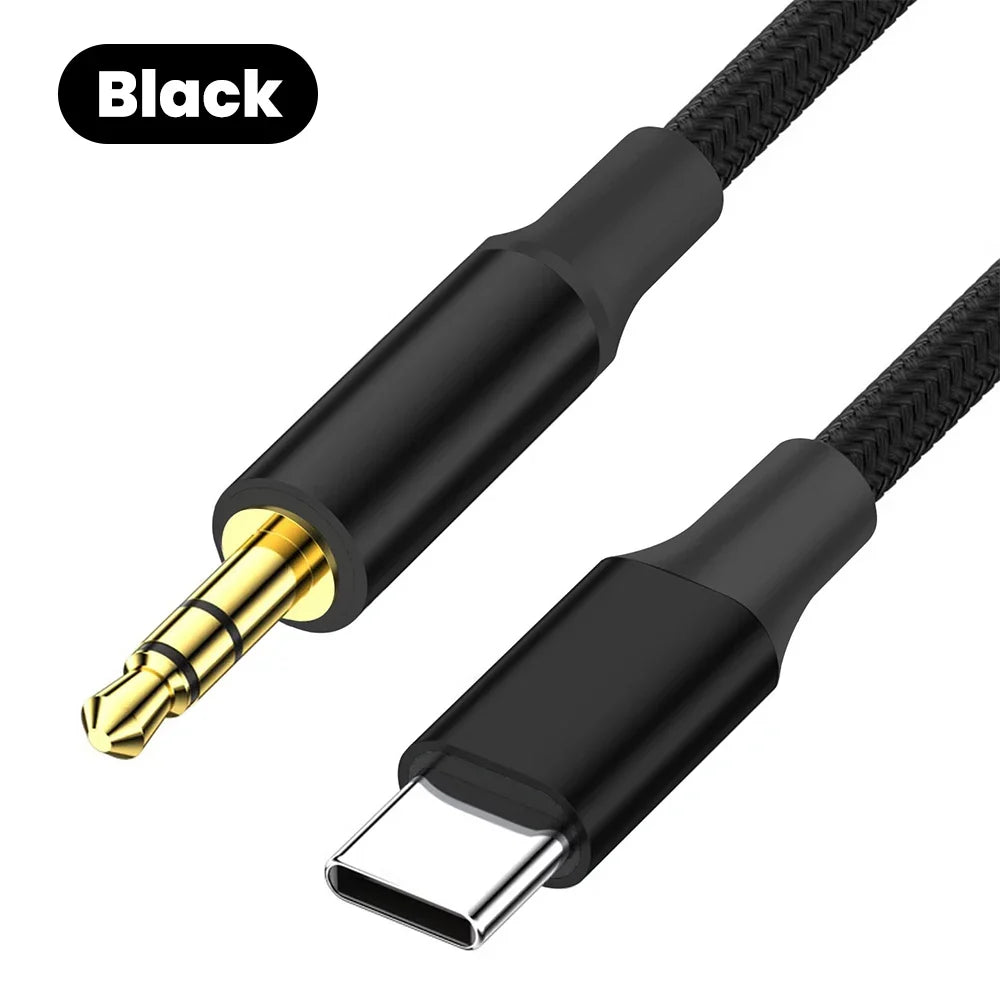 Type C To 3.5mm Aux Audio Cable Headset Speaker Headphone Jack Adapter Car Aux for Samsung S25 Note 20 S26 Ultra Tab S7