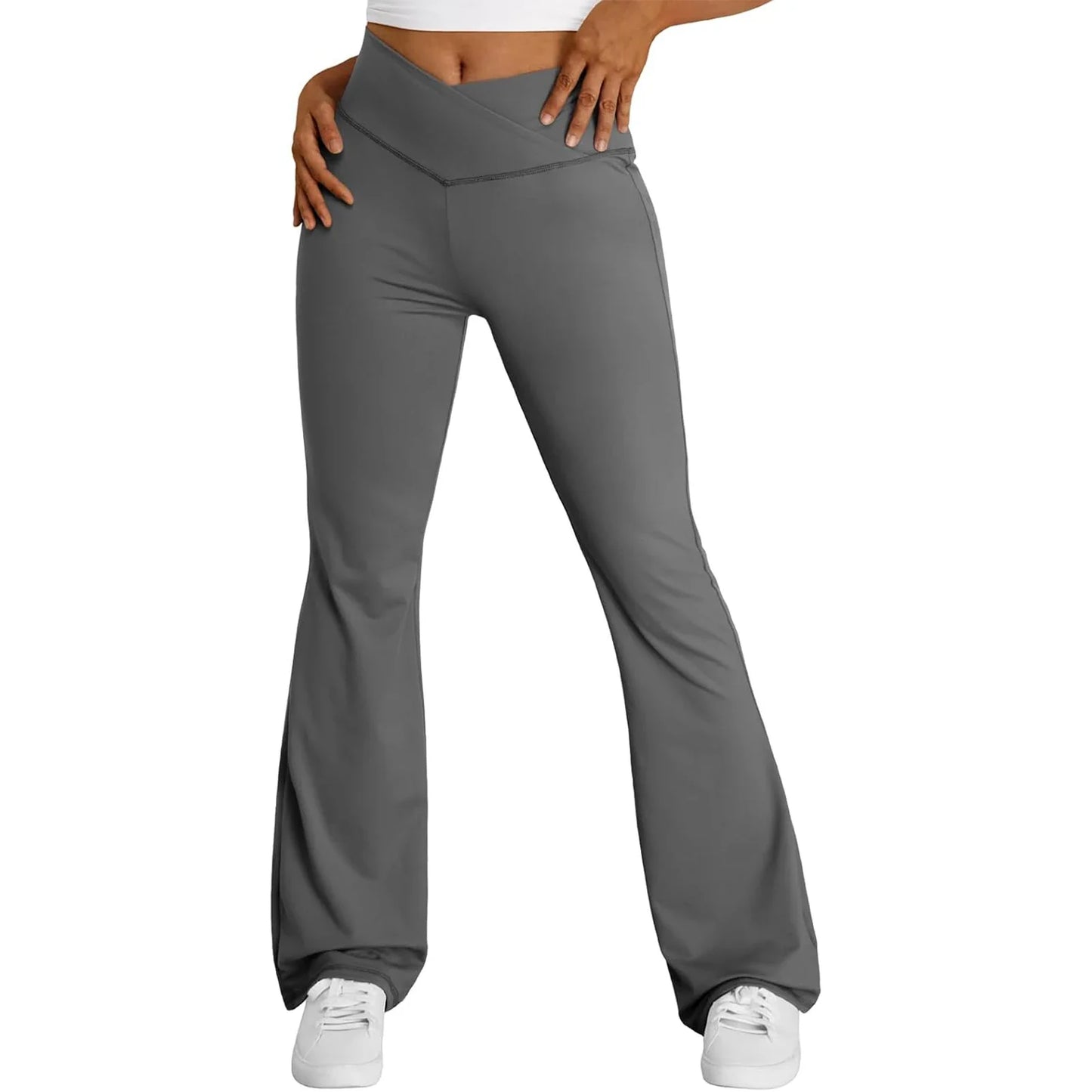 Women s High Waist Yoga Leggings with Tummy Control and Flare Leg Design for Bootcut Style Solid Color Pants