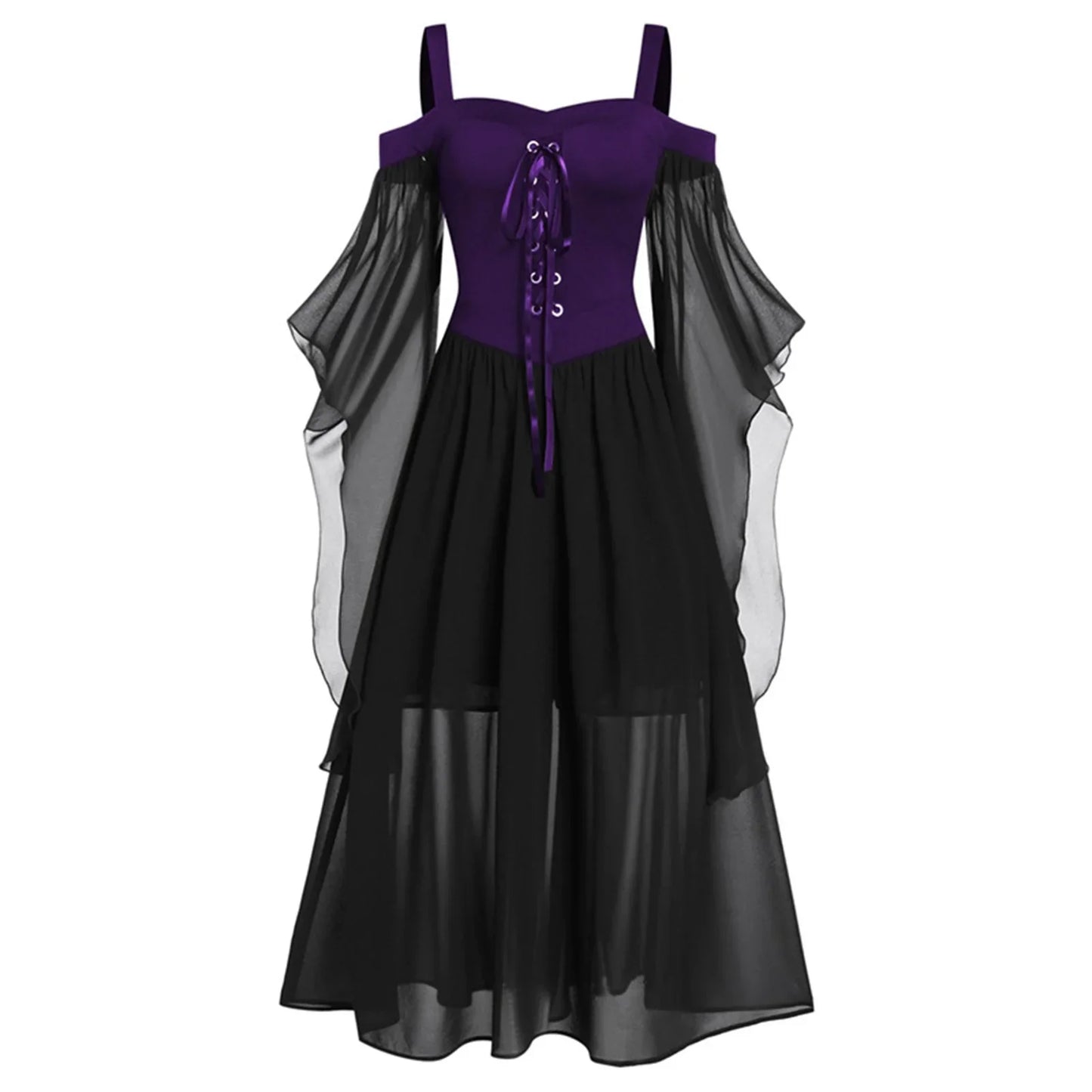 5XL Women Fashion Vintage Style Square Neck Party Dress Women Cosplay Dress Retro Midi Gown Dress Gothic Dresses Women Clothing