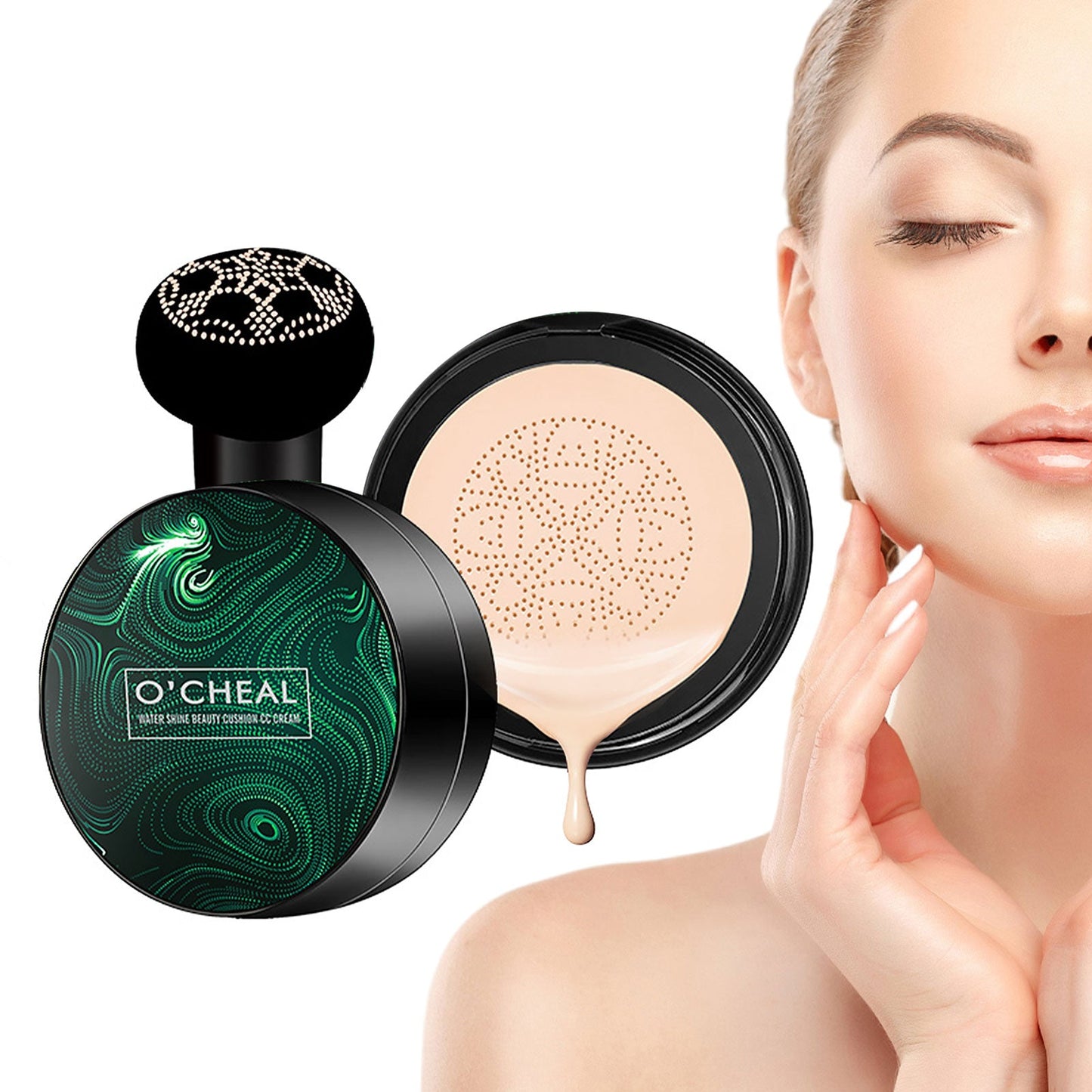 Makeup CC Cream Natural Mushroom Head Air Cushion Foundation Natural Makeup Base Moisturizing CC Cream Makeup Long Lasting