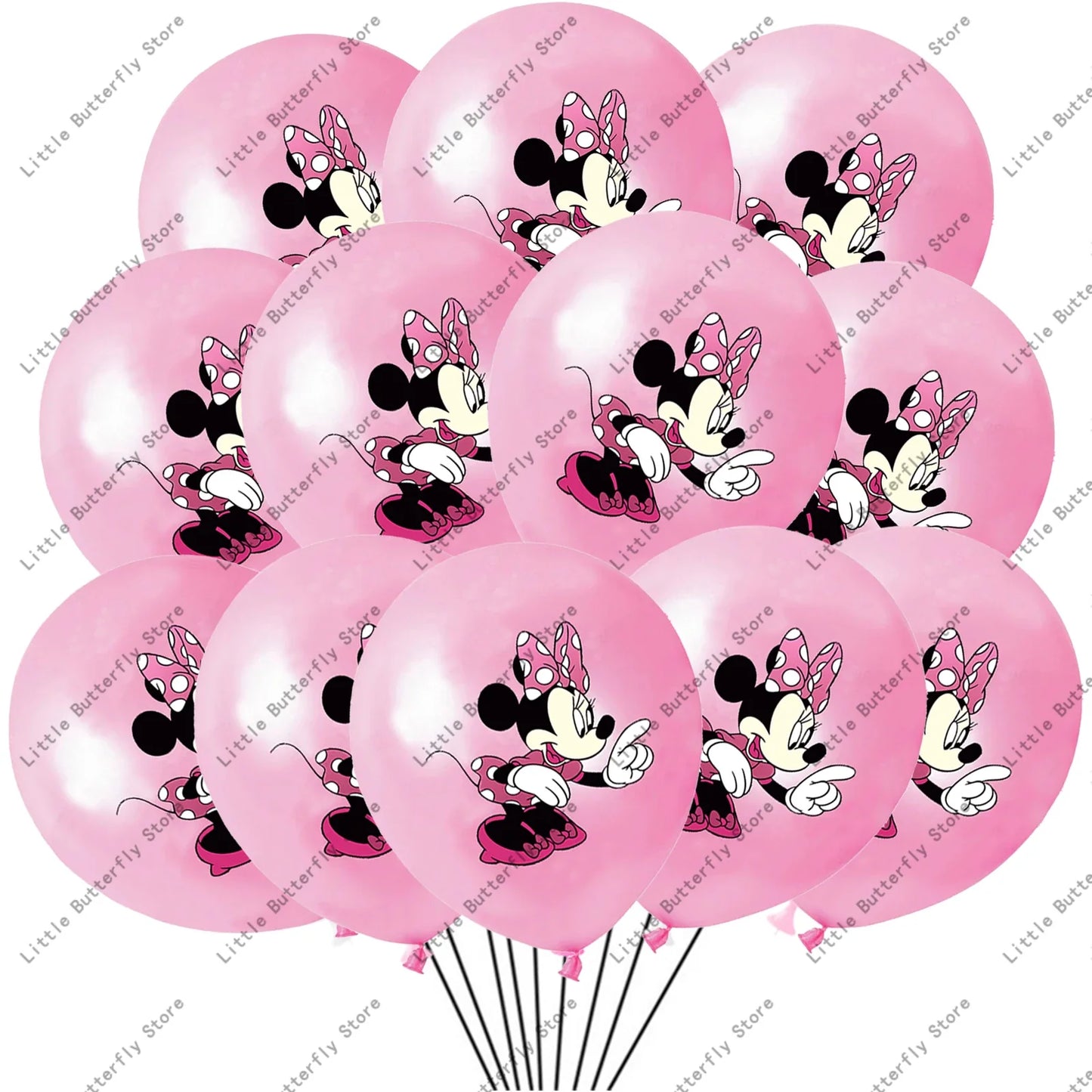 Disney 10/20/30pcs 12 Inch Pink Minnie Mouse Latex Balloon Party Supplies Party Balloon Balloons for Birthday Party Decorations