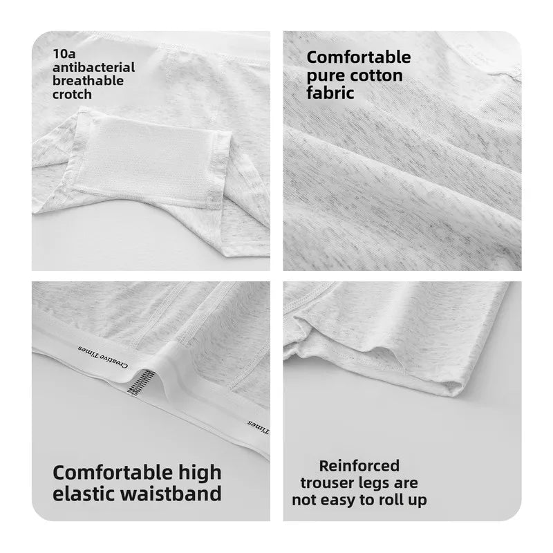 Women Cotton Boyshort Panties Letter Wide Waistband Mid Waist Breathable Soft Comfortable Ladies Underwear