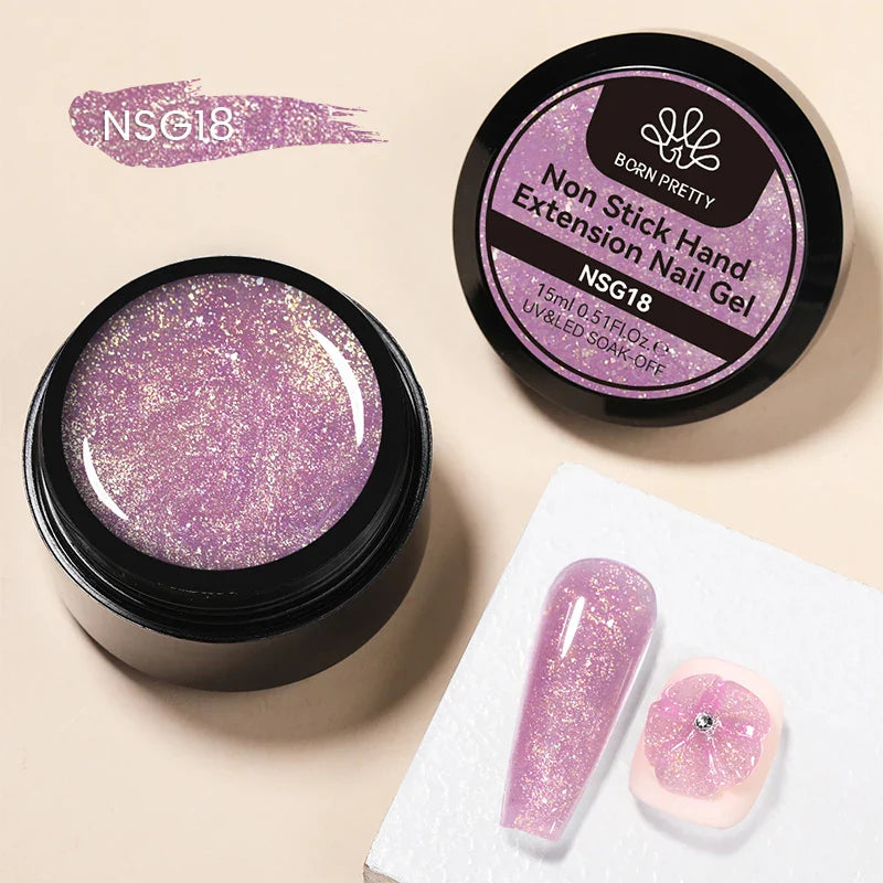 BORN PRETTY Non Stick Hand Solid Extension Nail Gel Polish Clear Pink Nude Aurora Luminous 3D Modeling Carving Nail  Gel