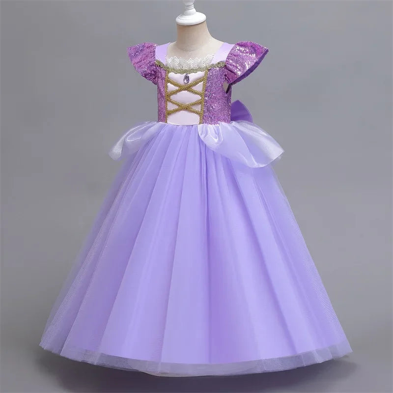 Cinderella Belle Costume for Girls Halloween Disguise Cosplay Rapunzel Princess Dress Baby Christmas Birthday Party Kids Clothes
