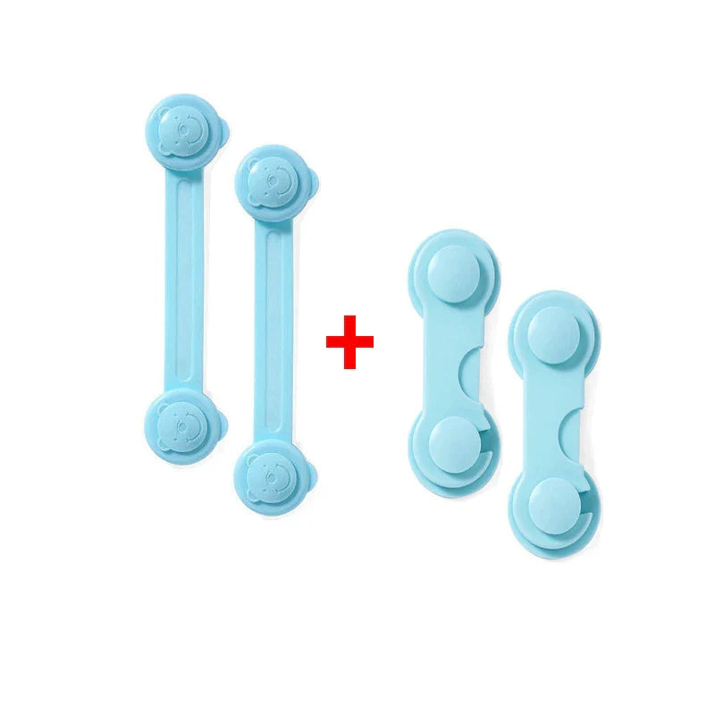 4pcs Baby Safety Cabinets Door Lock Plastic Children Security Protector Multi-function Home Cupboard Drawer Safety Locks