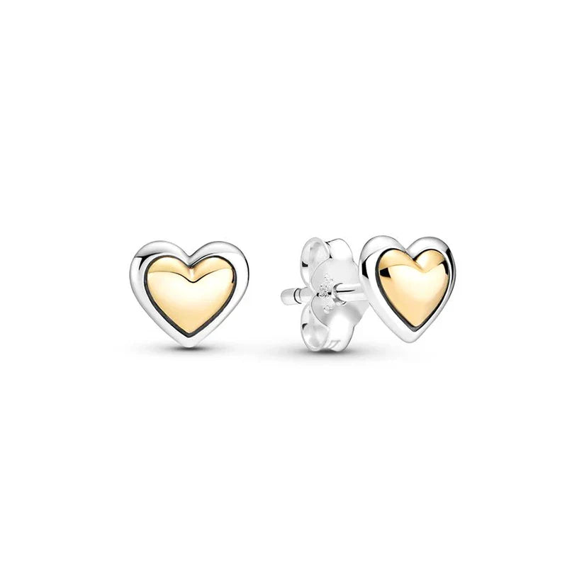 New 24K Gold Plated Pavé Heart Hoop Earring Huggie Hoop Earring 925 Silver Charm Hoop Earring Fine Jewelry Women DIY