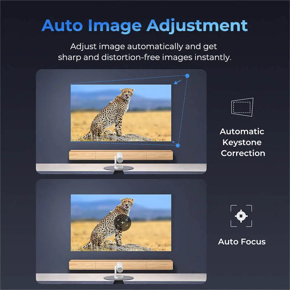 ETOE Starfish Plus TV Projector, Smart Projector with 4K Decoding, 120" Large Screen, 140° Rotation, Auto Keystone Correction, Voice Control, AirPlay, Chromecast, 5G WiFi, Bluetooth 5.0, Touch Night Light