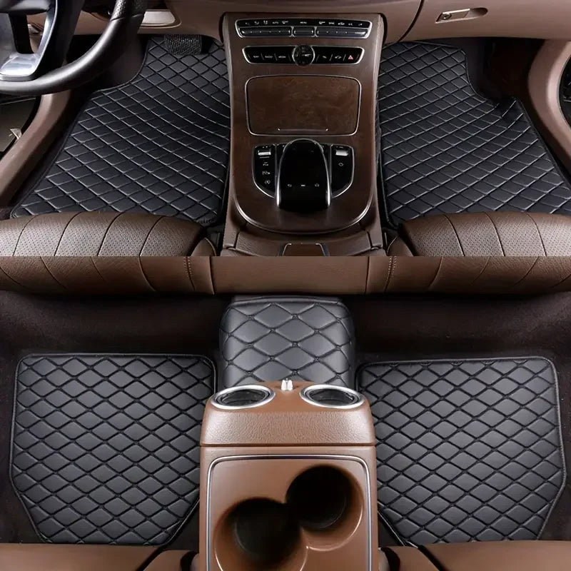5Pcs Car Floor Mats Leather, Protector pads Universal