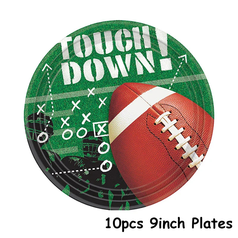 Rugby Themed American Football Disposable Tableware Supplies Sports Birthday Party Male Single Party Baby Shower Ceremony Decor