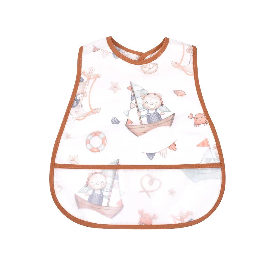 2023new Cartoon Pattern EVA Waterproof Pocket Lunch Feeding Bibs
