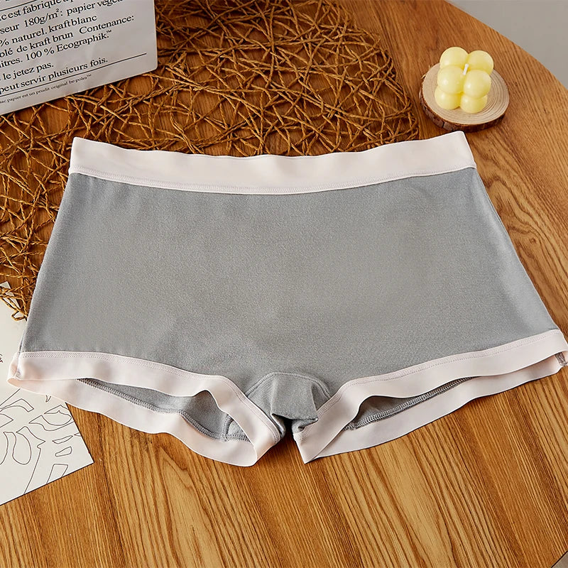 BANNIROU 1Pcs Mid-Rise Seamless Women's Boyshort Safety Knickers Pants Panties For Woman Intimates Female Underwear Lingerie