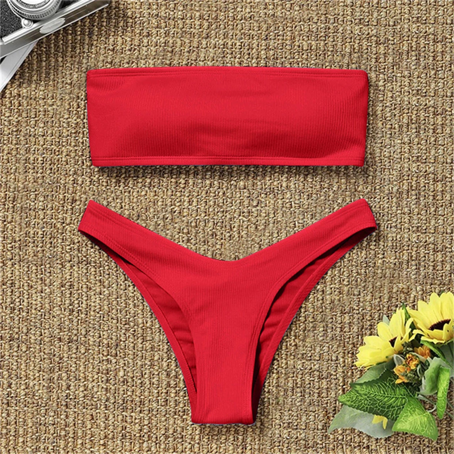 Two Piece Swimsuit Women Sexy Bikini Set Ruffle High Waisted Swimsuits 2 Piece Women's Bikini High Waisted Tummy Control New LW