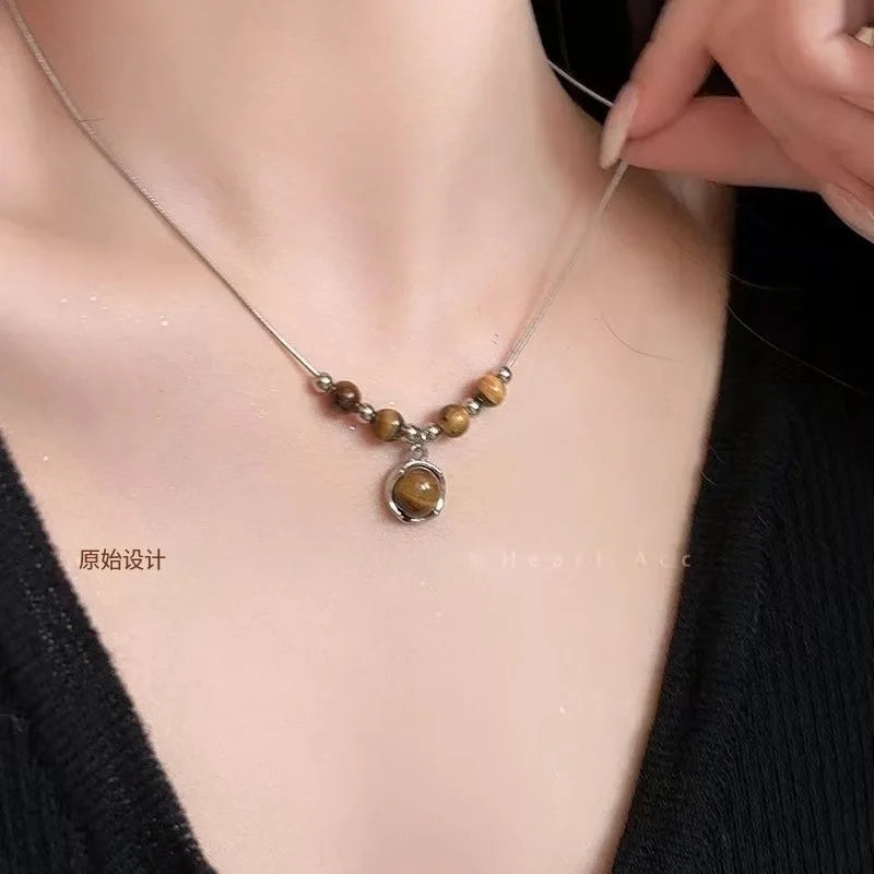 EtherealBe Y2K Opal Necklace for Women - Timeless Elegance