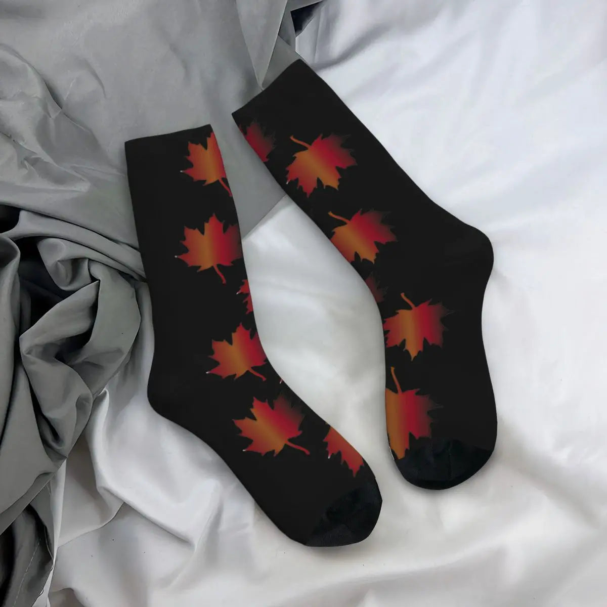 Maple Leaves Stockings Men fall Socks Breathable Modern Socks Autumn Cycling Non Slip Custom Socks Gift