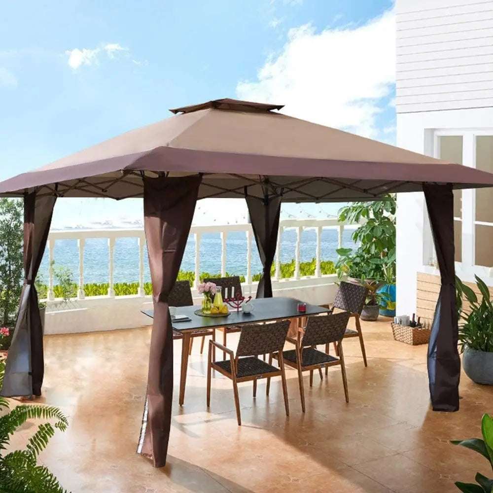 13'x13' Sun Shade Gazebo Canopy with Hardware Kits, Gazebo Shade for Patio Outdoor Garden Events Canopy