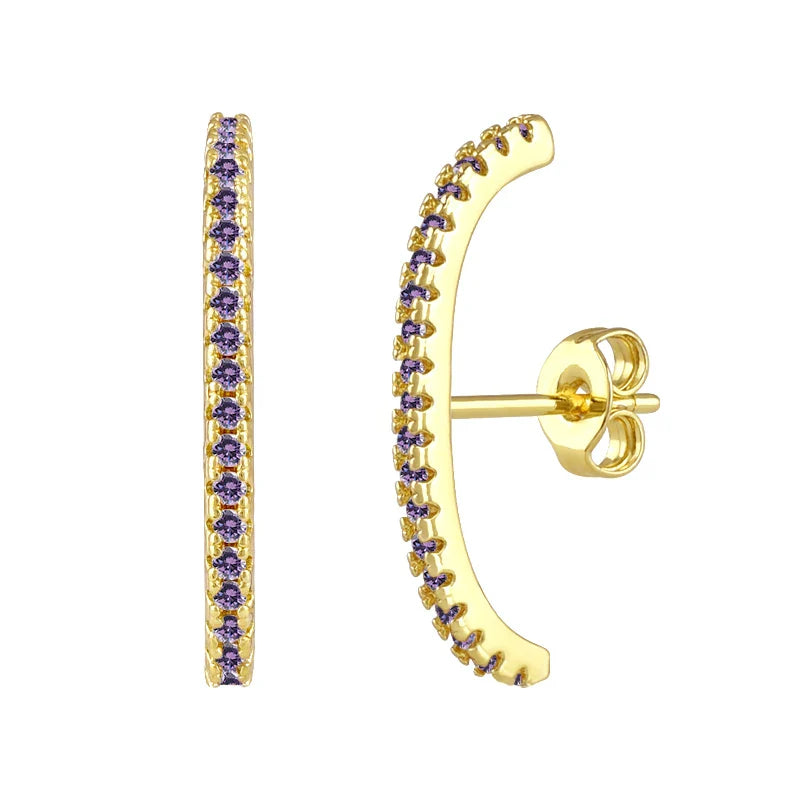 Cartilage 925 Silver Earrings Fashion C-shaped Zircon ear studs European American Geometric Piercing Earrings For Women Jewelry