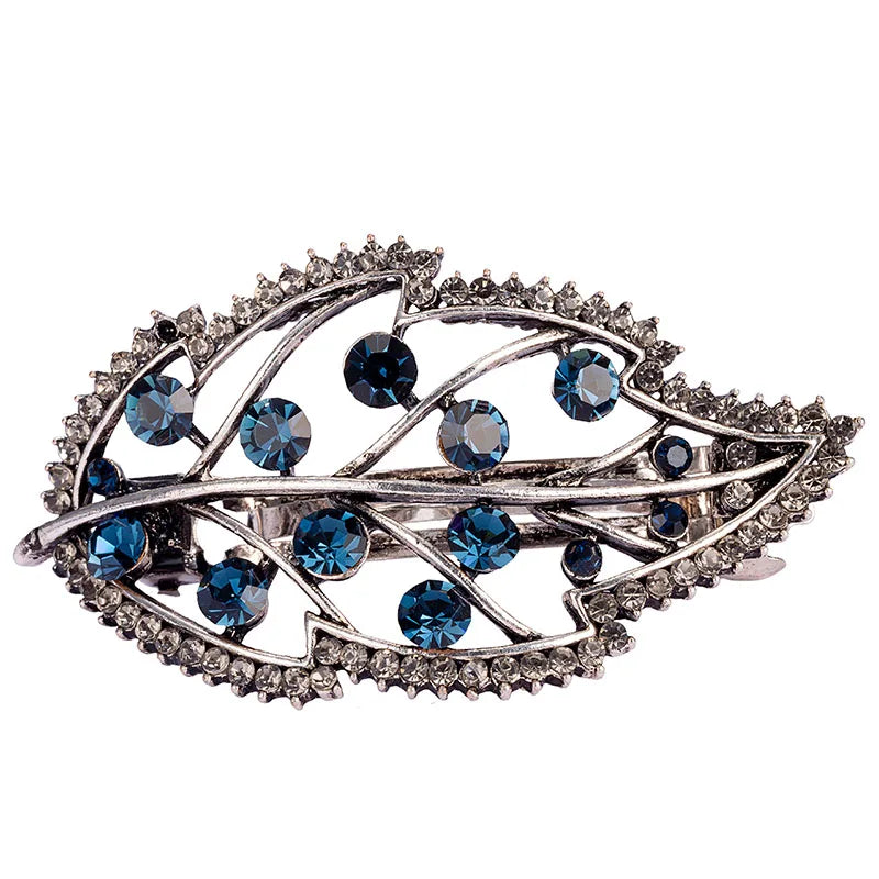 EASYA New Vintage Crystal Barrettes Hair Accessories Women Girls Elegant Butterfly Leaf Bowknot Hairpins Headwear Jewelry