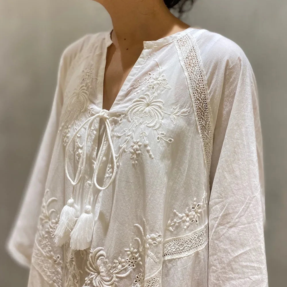 Elegant Loose-fit Vintage A- line Dress For Women New Summer 2024 Japanese Style Single Shoulder Strap Dresses