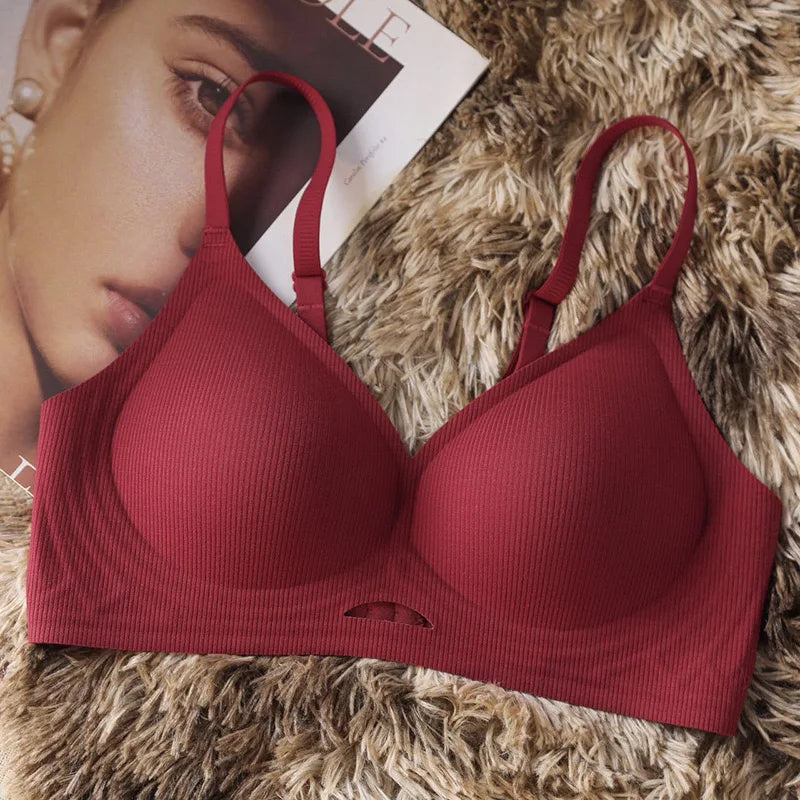 Sexy Seamless Women's Underwear, Wire-free, Hollow, Comfortable, Breathable, Push-up Sports Bra For Women, Thin Section