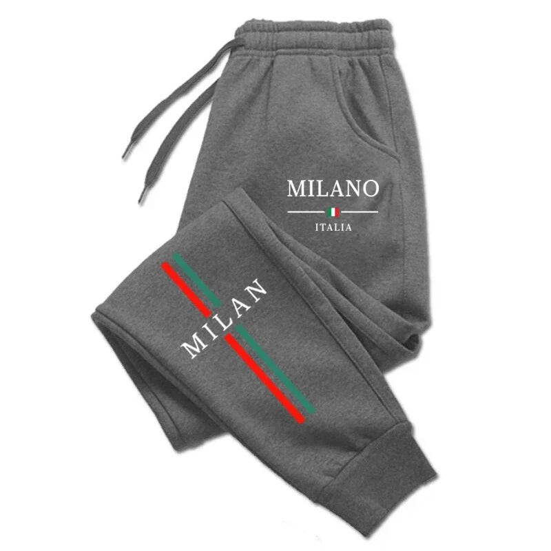 2025 Milan City Printed Jogger Pants, Men, Women Autumn Winter Casual, High Quality Running Sweatpants.