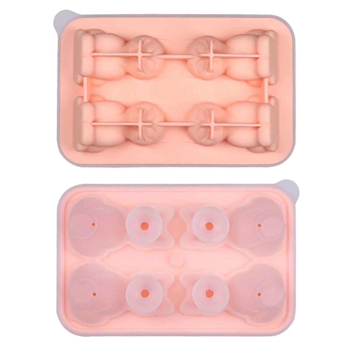 3D Cat Ice Cube Mold With Funnel Silicone, 4 Cavity Cat Ice Cube Trays For Whiskey, Wine, Cocktail.