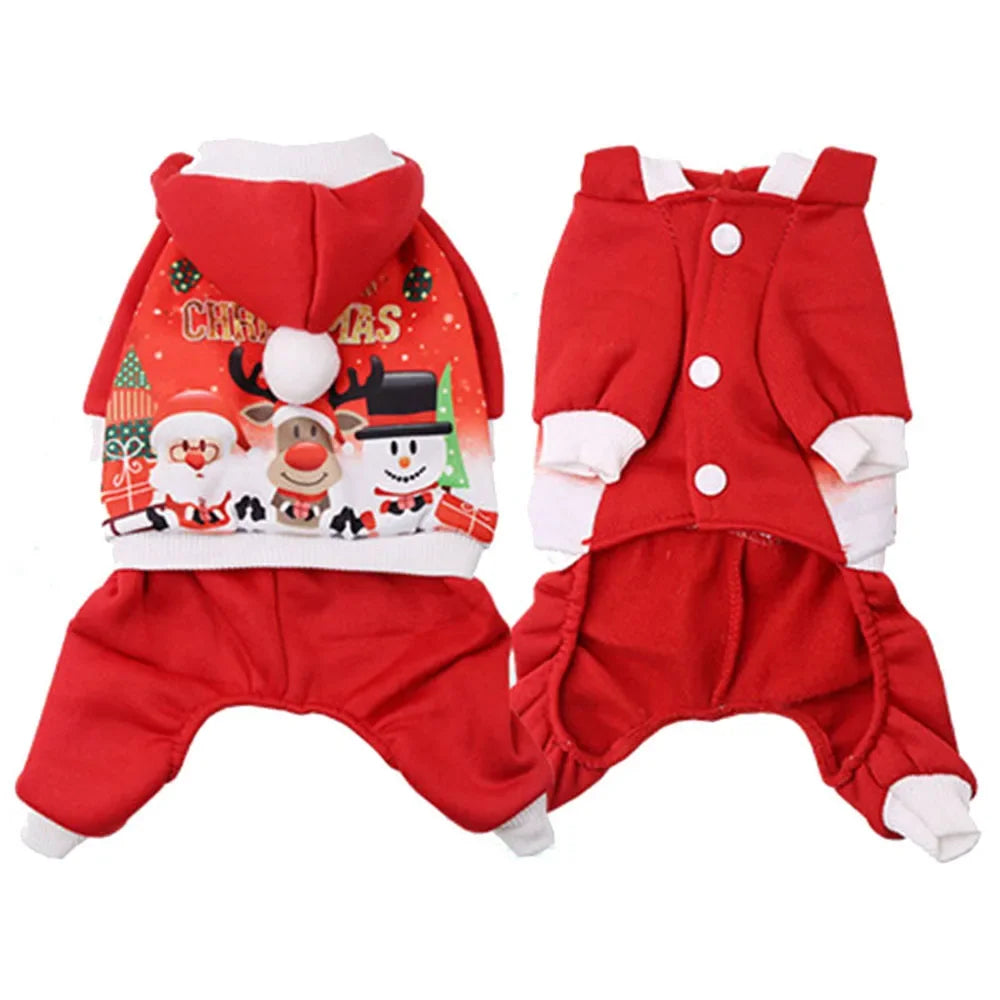 Dog Hoodies Christmas Halloween Dog Holiday Sweater Coat Puppy Snow Elk Reindeer Snowman Cosplay Clothes for Dog Pet Cat Costume