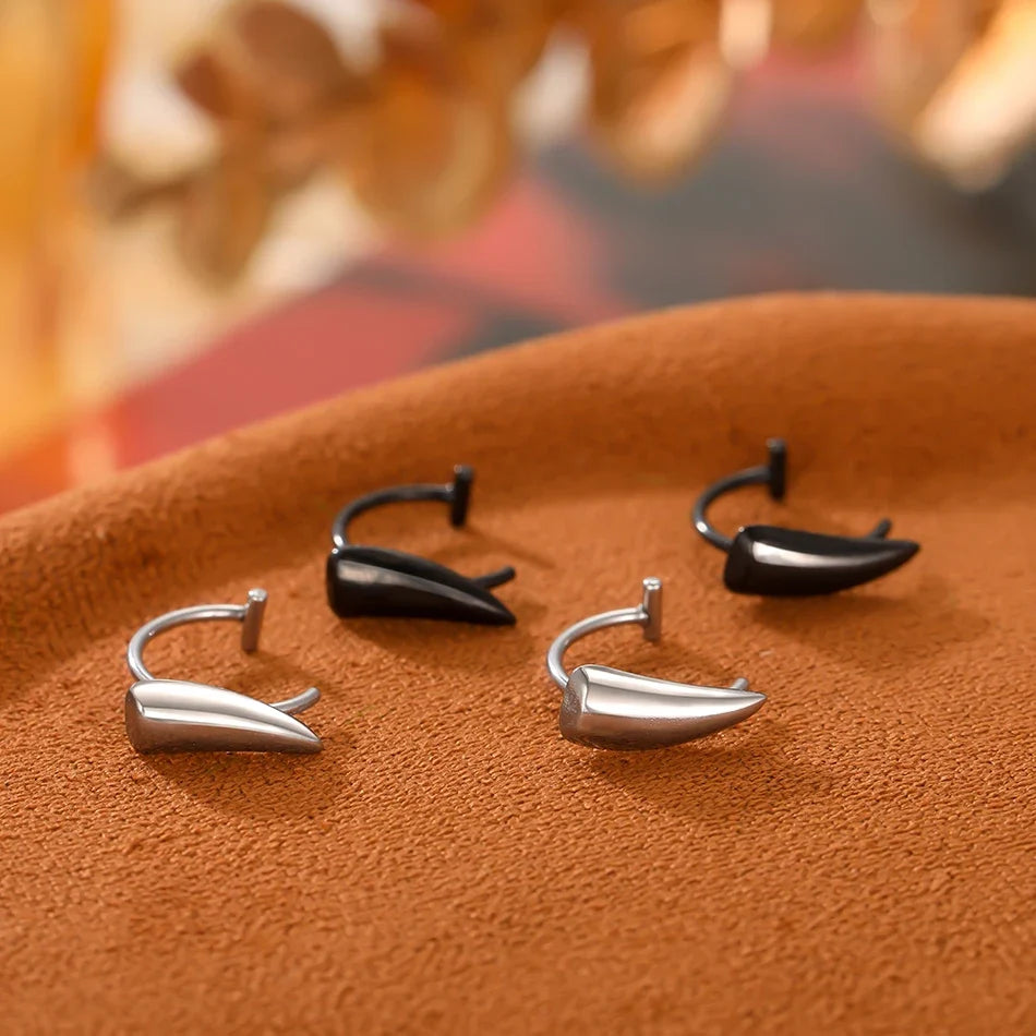 1PC Stainless Steel Fake Nose Ring Hoop Septum Rings Non-Pierced C