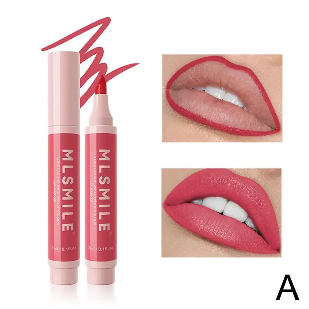 Lip Stain Marker Waterproof Long Lasting Color Effect Proof Matte Lips Hydrating Smudge Lip Sweat Finishing Makeup Pen Non T7T7