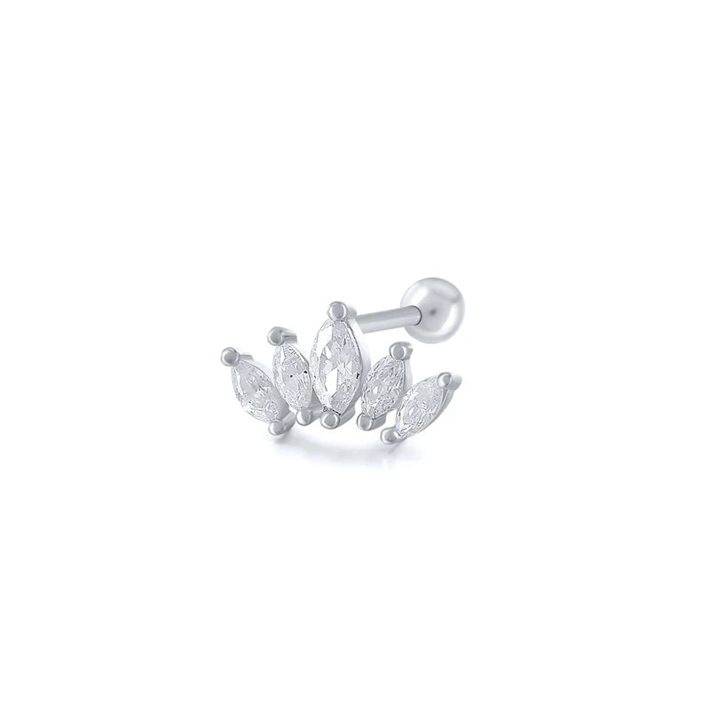 925 Sterling Silver Fine Jewelry Anti-allergic Ear Buckle Moon Stud Earring For Woman Wedding Anniversary Piercing Pendientes