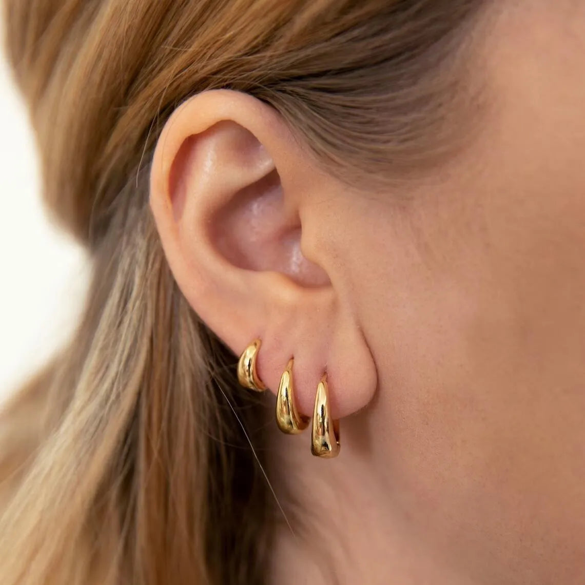 3 Pairs Stainless Steel Crystal Zirconia Hoop Earrings for Women