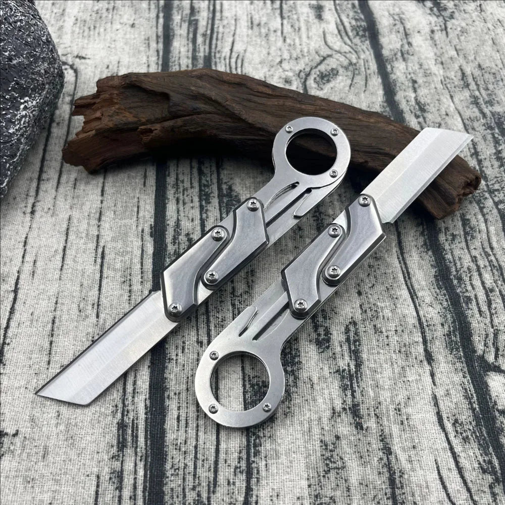 Outdoor mechanical folding tool, convenient folding knife, high hardness, multifunctional push form, fruit express knife