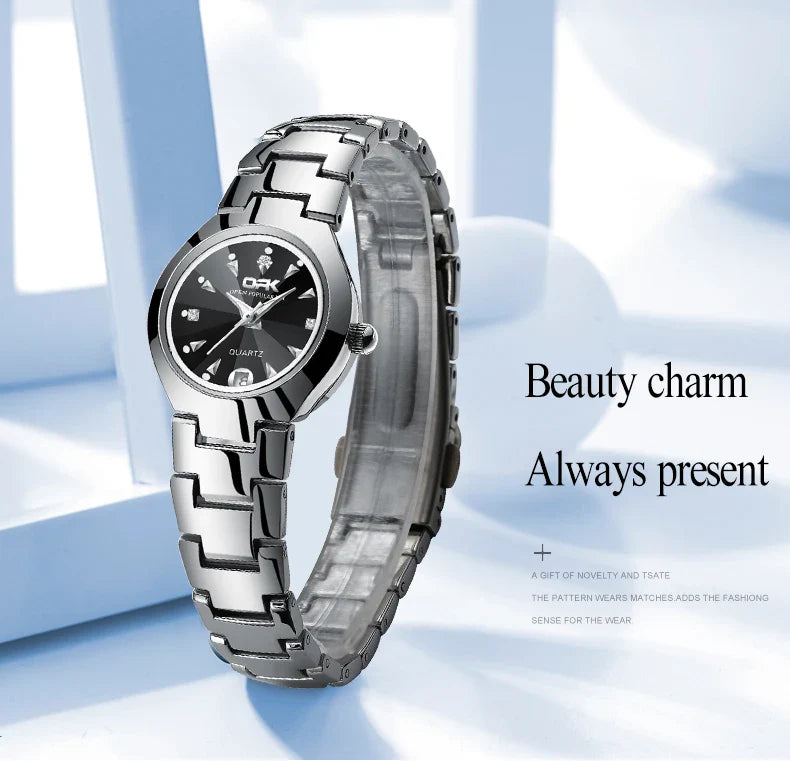 OPK 8105 Women's Watches Luxury  Original Wristwatch for Girl Waterproof Luminous Ladies Watch Fashionable Zircon Scale Date