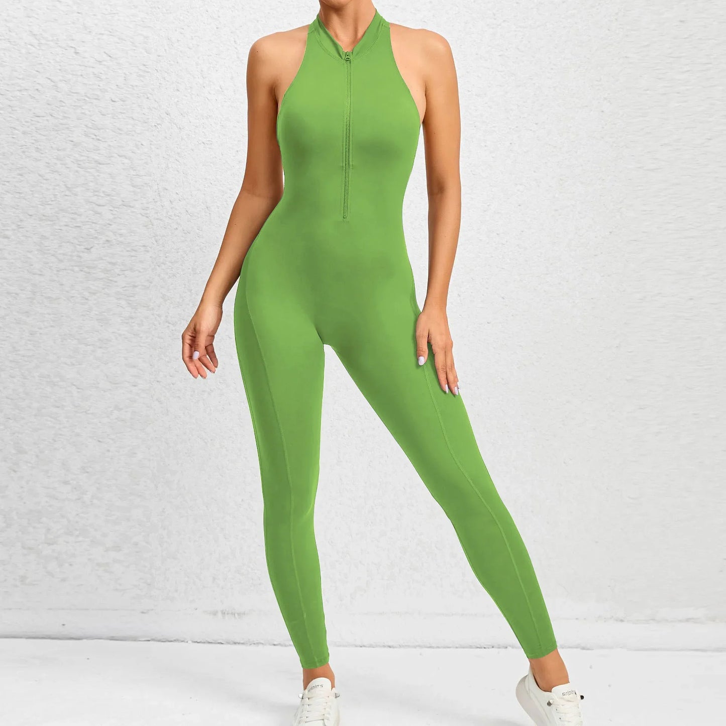 Yoga Women's Padded Workout Suit One-Piece Jumpsuit Workout Set Sports Fitness Overalls Gym Clothing Zipper Long Short 2025 New