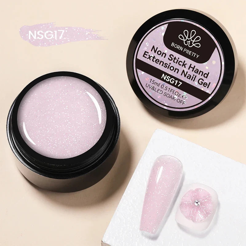 BORN PRETTY Non Stick Hand Solid Extension Nail Gel Polish Clear Pink Nude Aurora Luminous 3D Modeling Carving Nail  Gel