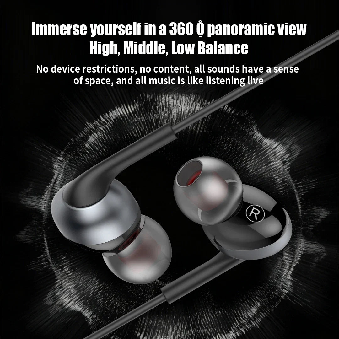 USB Type C in Ear Headphones HiFi Stereo Earphones With HD Mic Wired Earbuds For Samsung Galaxy S25 S24 S23 Wire Control Headset