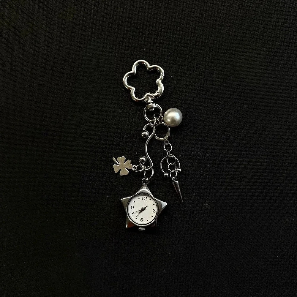 Original Hollow Heart Pocket Watch Chain Keychain Design Steampunk Clock Vintage Necklace Pendant Jewelry Watch Men Women Gift