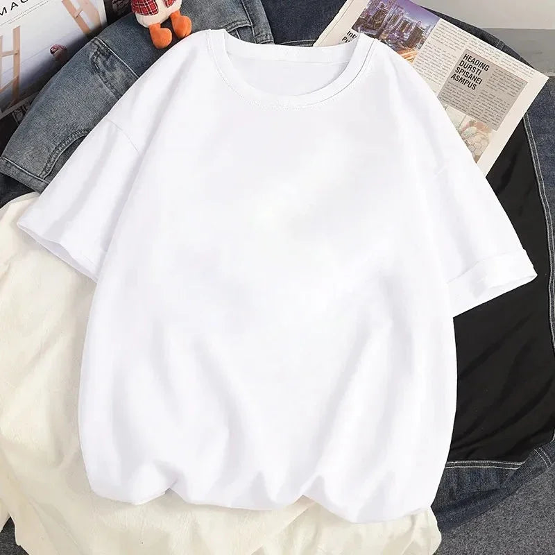 Short Sleeve T -Shirt Graffiti Print Summer Casual Harajuku T-Shirt Oversized Woman Y2k Aesthetic Women's Graphic Clothes