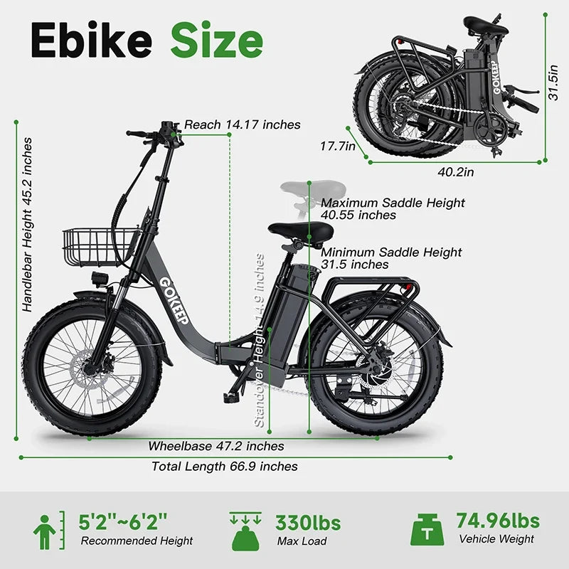 L20  E-Bike 750W motor 48V10AH folding mountain Electric Bicycle Mechanical brake 20*3-inch tire urban commuting Electric  Bike