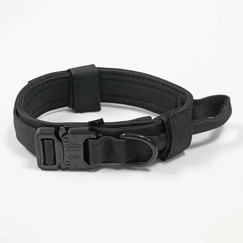 Tactical Dog Collar Leash Set Heavy-duty Military Dog Collar with Handle and Metal Buckle for Small Medium Large Dogs Necklace