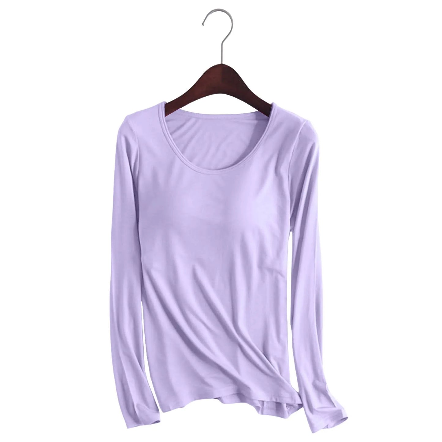 Cotton Women'S T Shirt Solid Color Long Sleeved Pajama Yoga Shockproof Padded Blouses Casual Polyester Spandex Womens Tops