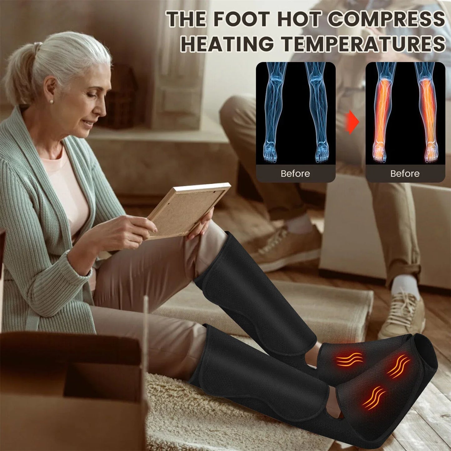 Sejoy Foot Massager with Heat Electric Calf Massage Gift For Parrents