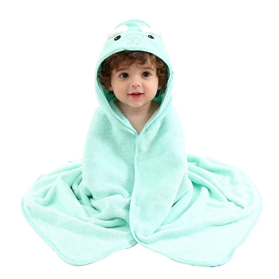 A Soft, Absorbent Baby Bath Towel with Cartoon Design, Thin Summer Style, Newborn Bath Towel, a Must-Have for Babies.