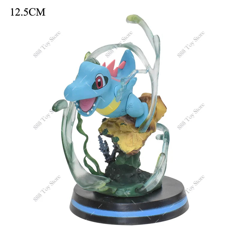 Anime Pokemon Figures Squirtle Charizard Bulbasaur Charmander Vulpix Special Effects Scene Version PVC Action Figure Model Toys