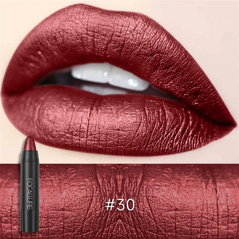 FOCALLURE 31 Colors Matte Lipstick Pencil High Crayons Gloss Long-lasting Waterproof Lip Balm Pen Lips Makeup Women Cosmetics