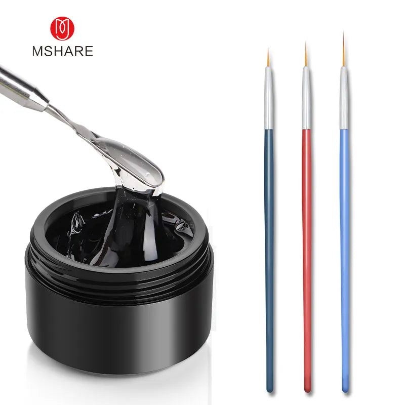 MSHARE 3D Top Coat UV Gel Rhinestones No Wipe Topcoat Without Sticky Layer Water Drop 50ml