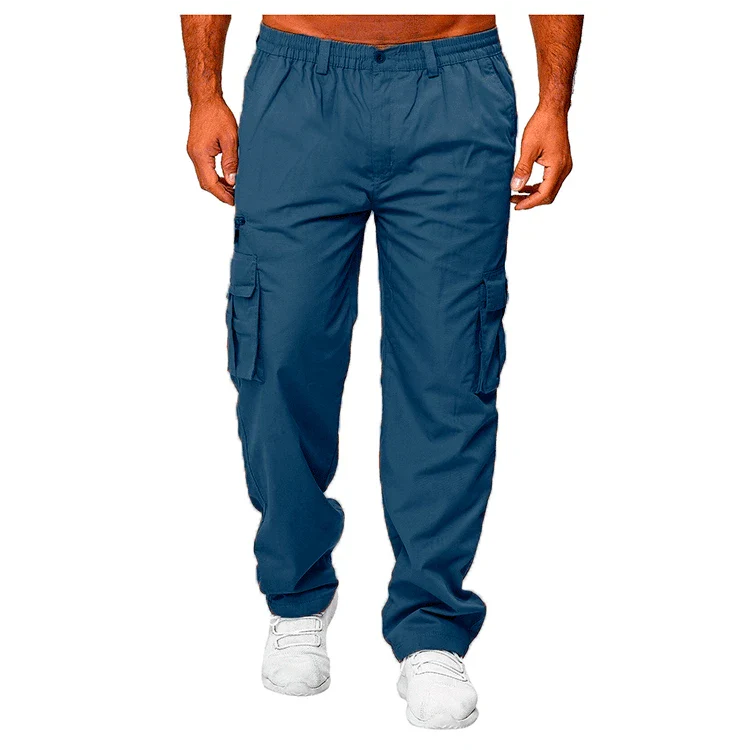 Men work pants, casual multi pocket tactical pants, outdoor sportswear, loose straight leg pants, long pants, plus size.