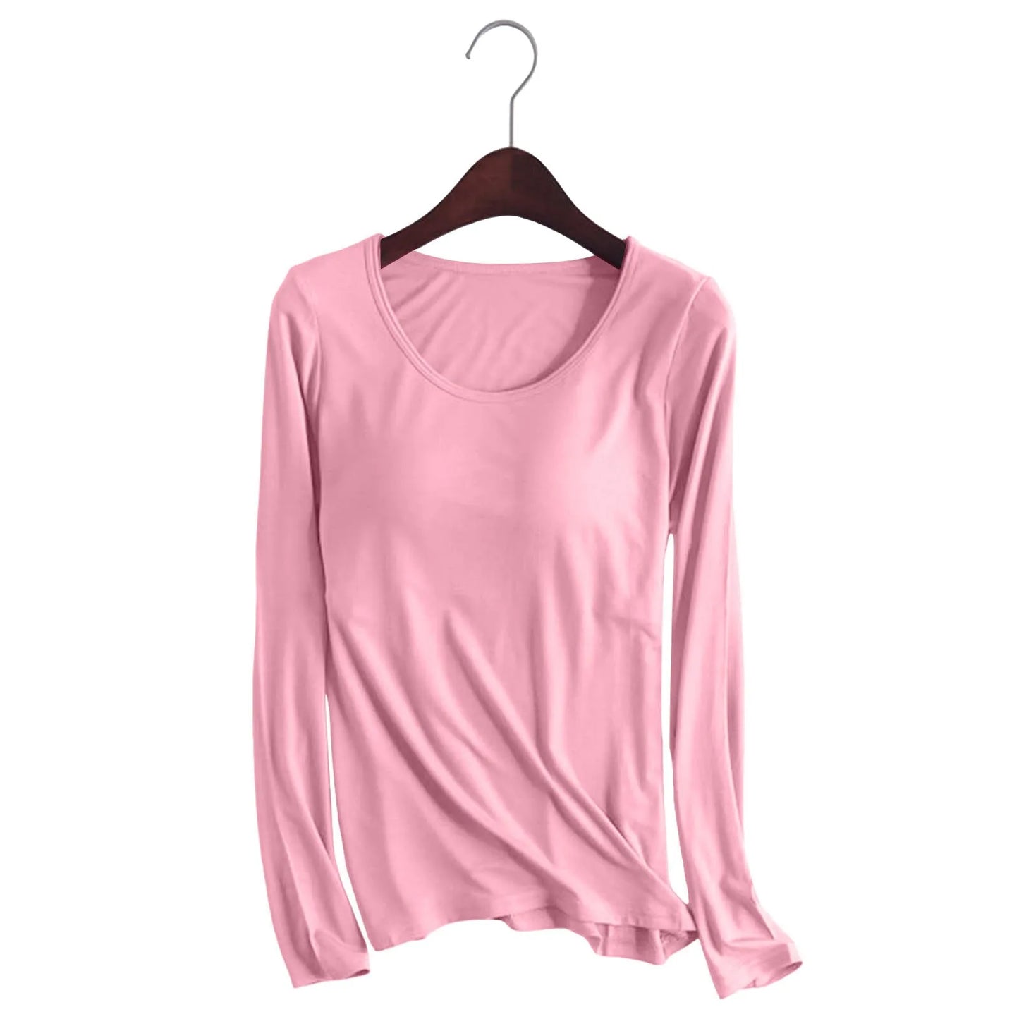 Cotton Women'S T Shirt Solid Color Long Sleeved Pajama Yoga Shockproof Padded Blouses Casual Polyester Spandex Womens Tops