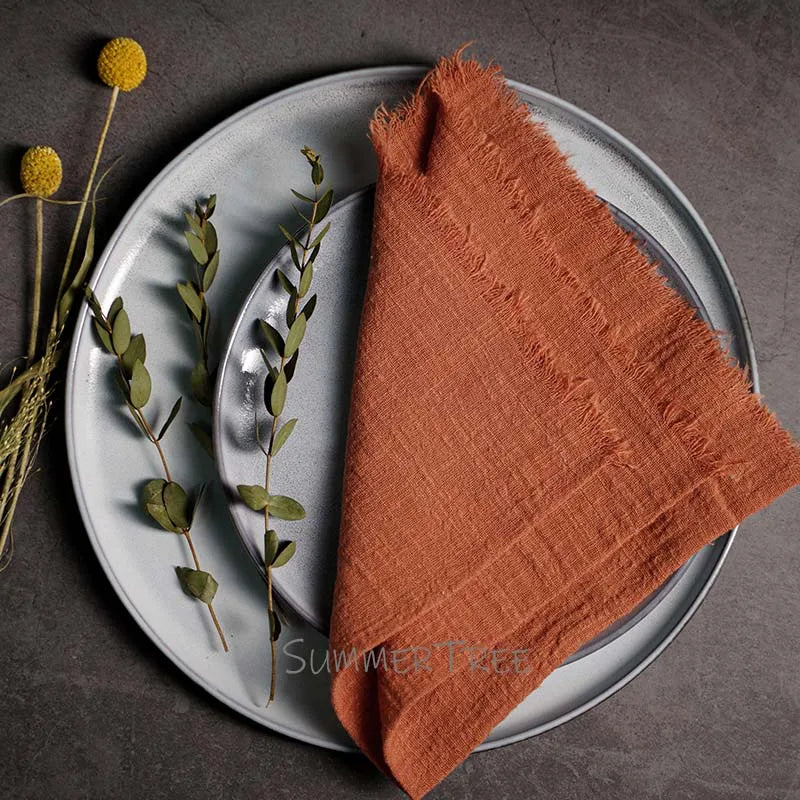Large Napkins Cotton Gauze 41cm Napkin Muslin Tea Towels Dinner Retro Cheesecloth Wedding Party Rustic Table Decoration 16inch